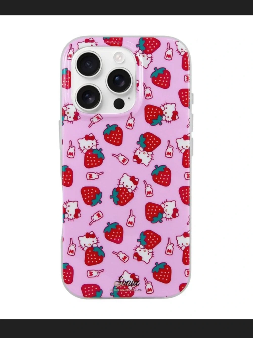 NWT Hello Kitty Pink Strawberry Milk Phone Case for IPhone 16 Pro